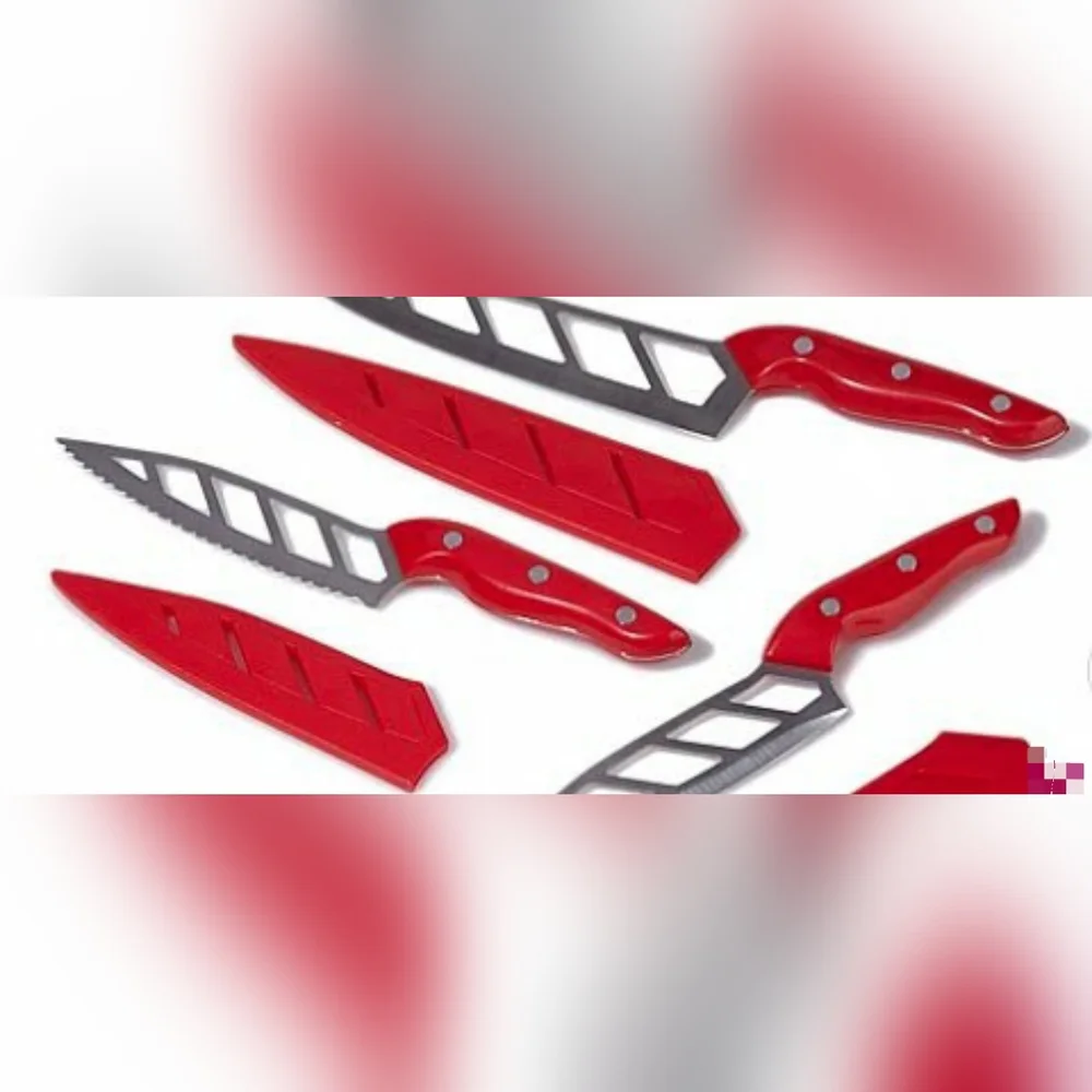 Simply Ming 6 Piece AeroKnife Set with Acrylic Stand Red